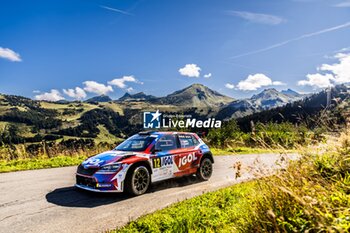 06/09/2024 - 12 ROUILLARD Patrick, ZAZURCA Guilhem, Skoda Fabia Evo Rally2, action during the Rallye Mont-Blanc Morzine 2024, 6th round of the Championnat de France des Rallyes 2024, from September 6 to 9 in Morzine, France - AUTO - RALLYE MONT-BLANC MORZINE 2024 - RALLY - MOTORI