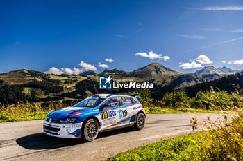 06/09/2024 - 19 SARRAZIN Pablo, COMBE Geoffrey, Volkswagen Polo Rally2, Sarrazin Motorsport Iron Lynx, action during the Rallye Mont-Blanc Morzine 2024, 6th round of the Championnat de France des Rallyes 2024, from September 6 to 9 in Morzine, France - AUTO - RALLYE MONT-BLANC MORZINE 2024 - RALLY - MOTORI