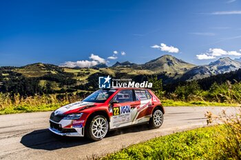 06/09/2024 - 22 DI FANTE Romain, DECLERCK Mélissa, Skoda Fabia Rally2, action during the Rallye Mont-Blanc Morzine 2024, 6th round of the Championnat de France des Rallyes 2024, from September 6 to 9 in Morzine, France - AUTO - RALLYE MONT-BLANC MORZINE 2024 - RALLY - MOTORI