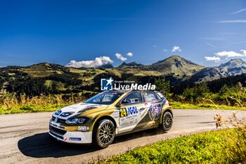 06/09/2024 - 24 GREIFFENBERG Philippe, PASSAQUIN - BOUVET Nadége, Volkswagen Polo Rally2, Sarrazin Motorsport Iron Lynx, action during the Rallye Mont-Blanc Morzine 2024, 6th round of the Championnat de France des Rallyes 2024, from September 6 to 9 in Morzine, France - AUTO - RALLYE MONT-BLANC MORZINE 2024 - RALLY - MOTORI