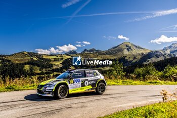 06/09/2024 - 34 MARET Thibault, BRONNER Kévin, Skoda Fabia Evo Rally2, action during the Rallye Mont-Blanc Morzine 2024, 6th round of the Championnat de France des Rallyes 2024, from September 6 to 9 in Morzine, France - AUTO - RALLYE MONT-BLANC MORZINE 2024 - RALLY - MOTORI