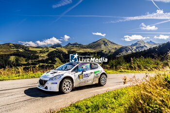 06/09/2024 - 35 SCHEIDEGGER Jonathan, SANTONOCITO Luc, Peugeot 208 T16 R5, action during the Rallye Mont-Blanc Morzine 2024, 6th round of the Championnat de France des Rallyes 2024, from September 6 to 9 in Morzine, France - AUTO - RALLYE MONT-BLANC MORZINE 2024 - RALLY - MOTORI