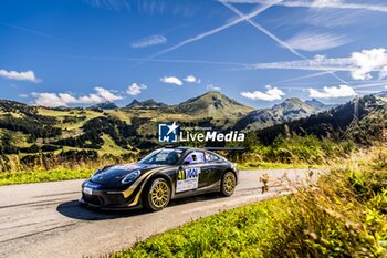 06/09/2024 - 41 LEDOGAR Côme, BOUCHET Yoann, Porsche 991.2 GT+, action during the Rallye Mont-Blanc Morzine 2024, 6th round of the Championnat de France des Rallyes 2024, from September 6 to 9 in Morzine, France - AUTO - RALLYE MONT-BLANC MORZINE 2024 - RALLY - MOTORI