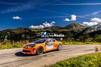 06/09/2024 - 54 FASSIO Matthieu, OLIVIER Hugo, Alpine A110 RGT, action during the Rallye Mont-Blanc Morzine 2024, 6th round of the Championnat de France des Rallyes 2024, from September 6 to 9 in Morzine, France - AUTO - RALLYE MONT-BLANC MORZINE 2024 - RALLY - MOTORI