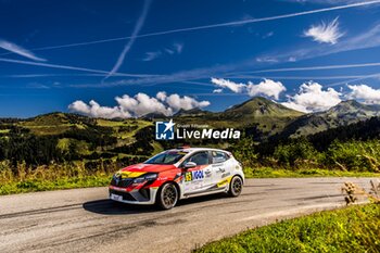 06/09/2024 - 65 CORBERAND Yoan, COMPOZIEUX Pauline, Renault Clio Rally5, action during the Rallye Mont-Blanc Morzine 2024, 6th round of the Championnat de France des Rallyes 2024, from September 6 to 9 in Morzine, France - AUTO - RALLYE MONT-BLANC MORZINE 2024 - RALLY - MOTORI