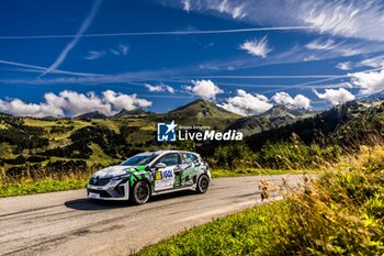 06/09/2024 - 66 ZIELINSKI Lucas, DESNOYER Alexia, Renault Clio Rally5, action during the Rallye Mont-Blanc Morzine 2024, 6th round of the Championnat de France des Rallyes 2024, from September 6 to 9 in Morzine, France - AUTO - RALLYE MONT-BLANC MORZINE 2024 - RALLY - MOTORI