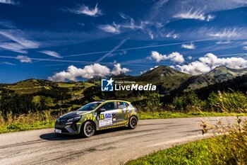 06/09/2024 - 74 VAUCLARE Tom, VAUCLARE Frédéric, Renault Clio Rally5, action during the Rallye Mont-Blanc Morzine 2024, 6th round of the Championnat de France des Rallyes 2024, from September 6 to 9 in Morzine, France - AUTO - RALLYE MONT-BLANC MORZINE 2024 - RALLY - MOTORI