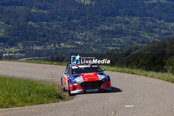 06/09/2024 - 01 CAMILLI Eric, DE LA HAYE Thibault, Hyundai i20N Rally2, Bonneton HDG - 2C, action during the Rallye Mont-Blanc Morzine 2024, 6th round of the Championnat de France des Rallyes 2024, from September 6 to 9 in Morzine, France - AUTO - RALLYE MONT-BLANC MORZINE 2024 - RALLY - MOTORI