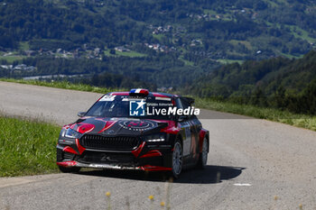 06/09/2024 - 27 MOSCA Adrien, GORGUILO Anthony, Skoda Fabia Evo Rally2, Bonneton HDG - 2C, action during the Rallye Mont-Blanc Morzine 2024, 6th round of the Championnat de France des Rallyes 2024, from September 6 to 9 in Morzine, France - AUTO - RALLYE MONT-BLANC MORZINE 2024 - RALLY - MOTORI