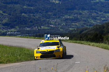 06/09/2024 - 36 TETTAMANTI Simone, GLAUS Moreno, Skoda Fabia Evo Rally2, action during the Rallye Mont-Blanc Morzine 2024, 6th round of the Championnat de France des Rallyes 2024, from September 6 to 9 in Morzine, France - AUTO - RALLYE MONT-BLANC MORZINE 2024 - RALLY - MOTORI