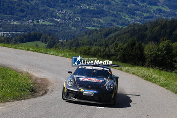 06/09/2024 - 41 LEDOGAR Côme, BOUCHET Yoann, Porsche 991.2 GT+, action during the Rallye Mont-Blanc Morzine 2024, 6th round of the Championnat de France des Rallyes 2024, from September 6 to 9 in Morzine, France - AUTO - RALLYE MONT-BLANC MORZINE 2024 - RALLY - MOTORI