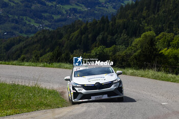 06/09/2024 - 64 PELAMOURGUES Arthur, POUGET Bastien, Renault Clio Rally5, action during the Rallye Mont-Blanc Morzine 2024, 6th round of the Championnat de France des Rallyes 2024, from September 6 to 9 in Morzine, France - AUTO - RALLYE MONT-BLANC MORZINE 2024 - RALLY - MOTORI