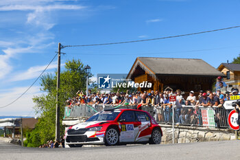 06/09/2024 - 22 DI FANTE Romain, DECLERCK Mélissa, Skoda Fabia Rally2, action during the Rallye Mont-Blanc Morzine 2024, 6th round of the Championnat de France des Rallyes 2024, from September 6 to 9 in Morzine, France - AUTO - RALLYE MONT-BLANC MORZINE 2024 - RALLY - MOTORI