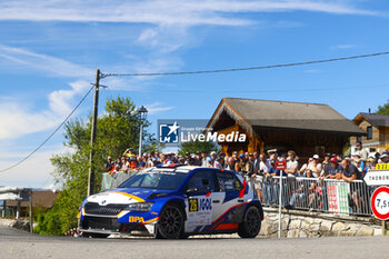 06/09/2024 - 26 PASCAL Ernest, THERRY Patrick, Skoda Fabia Evo Rally2, action during the Rallye Mont-Blanc Morzine 2024, 6th round of the Championnat de France des Rallyes 2024, from September 6 to 9 in Morzine, France - AUTO - RALLYE MONT-BLANC MORZINE 2024 - RALLY - MOTORI