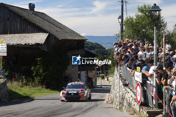 06/09/2024 - 28 PEREIRA Armando, MONDIERE Benjamin, Volkswagen Polo Rally2, action during the Rallye Mont-Blanc Morzine 2024, 6th round of the Championnat de France des Rallyes 2024, from September 6 to 9 in Morzine, France - AUTO - RALLYE MONT-BLANC MORZINE 2024 - RALLY - MOTORI