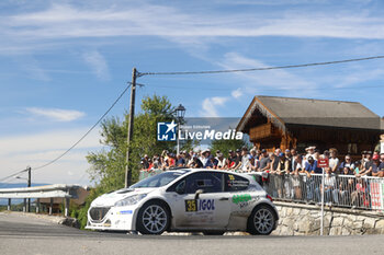 06/09/2024 - 35 SCHEIDEGGER Jonathan, SANTONOCITO Luc, Peugeot 208 T16 R5, action during the Rallye Mont-Blanc Morzine 2024, 6th round of the Championnat de France des Rallyes 2024, from September 6 to 9 in Morzine, France - AUTO - RALLYE MONT-BLANC MORZINE 2024 - RALLY - MOTORI