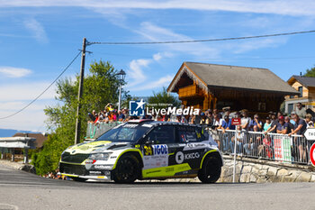 06/09/2024 - 34 MARET Thibault, BRONNER Kévin, Skoda Fabia Evo Rally2, action during the Rallye Mont-Blanc Morzine 2024, 6th round of the Championnat de France des Rallyes 2024, from September 6 to 9 in Morzine, France - AUTO - RALLYE MONT-BLANC MORZINE 2024 - RALLY - MOTORI