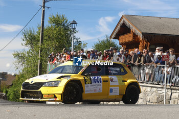 06/09/2024 - 36 TETTAMANTI Simone, GLAUS Moreno, Skoda Fabia Evo Rally2, action during the Rallye Mont-Blanc Morzine 2024, 6th round of the Championnat de France des Rallyes 2024, from September 6 to 9 in Morzine, France - AUTO - RALLYE MONT-BLANC MORZINE 2024 - RALLY - MOTORI