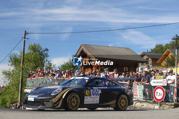 06/09/2024 - 41 LEDOGAR Côme, BOUCHET Yoann, Porsche 991.2 GT+, action during the Rallye Mont-Blanc Morzine 2024, 6th round of the Championnat de France des Rallyes 2024, from September 6 to 9 in Morzine, France - AUTO - RALLYE MONT-BLANC MORZINE 2024 - RALLY - MOTORI