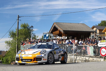 06/09/2024 - 43 FAVRAT Pascal, BELHACENE Matthieu, Porsche 991 GT3 Cup GT+, action during the Rallye Mont-Blanc Morzine 2024, 6th round of the Championnat de France des Rallyes 2024, from September 6 to 9 in Morzine, France - AUTO - RALLYE MONT-BLANC MORZINE 2024 - RALLY - MOTORI