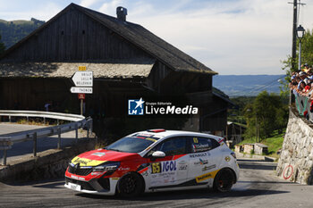 06/09/2024 - 65 CORBERAND Yoan, COMPOZIEUX Pauline, Renault Clio Rally5, action during the Rallye Mont-Blanc Morzine 2024, 6th round of the Championnat de France des Rallyes 2024, from September 6 to 9 in Morzine, France - AUTO - RALLYE MONT-BLANC MORZINE 2024 - RALLY - MOTORI