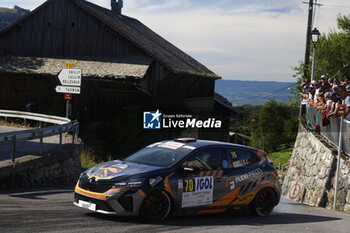 06/09/2024 - 70 BESCHET Enzo, GUINCHARD Emmanuel, Renault Clio Rally5, action during the Rallye Mont-Blanc Morzine 2024, 6th round of the Championnat de France des Rallyes 2024, from September 6 to 9 in Morzine, France - AUTO - RALLYE MONT-BLANC MORZINE 2024 - RALLY - MOTORI