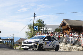 06/09/2024 - 95 PAVIET-ROCHE Nicolas, PONSOT Tony, Renault Clio Rally5, action during the Rallye Mont-Blanc Morzine 2024, 6th round of the Championnat de France des Rallyes 2024, from September 6 to 9 in Morzine, France - AUTO - RALLYE MONT-BLANC MORZINE 2024 - RALLY - MOTORI