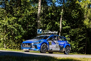 06/09/2024 - 11 PELLIER Laurent, FRESSARD Grégory, Hyundai i20N Rally2, CHL Sport Auto, action during the Rallye Mont-Blanc Morzine 2024, 6th round of the Championnat de France des Rallyes 2024, from September 6 to 9 in Morzine, France - AUTO - RALLYE MONT-BLANC MORZINE 2024 - RALLY - MOTORI