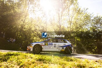 06/09/2024 - 18 BOCHATAY Kevin, GIRALDO Méryl, Volkswagen Polo Rally2, action during the Rallye Mont-Blanc Morzine 2024, 6th round of the Championnat de France des Rallyes 2024, from September 6 to 9 in Morzine, France - AUTO - RALLYE MONT-BLANC MORZINE 2024 - RALLY - MOTORI