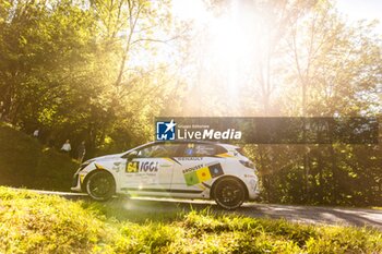 06/09/2024 - 64 PELAMOURGUES Arthur, POUGET Bastien, Renault Clio Rally5, action during the Rallye Mont-Blanc Morzine 2024, 6th round of the Championnat de France des Rallyes 2024, from September 6 to 9 in Morzine, France - AUTO - RALLYE MONT-BLANC MORZINE 2024 - RALLY - MOTORI