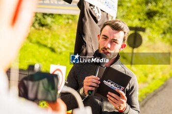 06/09/2024 - BARRE Pierre, Equipe live, portrait during the Rallye Mont-Blanc Morzine 2024, 6th round of the Championnat de France des Rallyes 2024, from September 6 to 9 in Morzine, France - AUTO - RALLYE MONT-BLANC MORZINE 2024 - RALLY - MOTORI