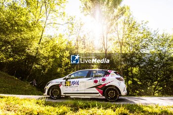 06/09/2024 - 76 FOSTIER Romain, ABCHICHE Ophélie, Renault Clio Rally5, action during the Rallye Mont-Blanc Morzine 2024, 6th round of the Championnat de France des Rallyes 2024, from September 6 to 9 in Morzine, France - AUTO - RALLYE MONT-BLANC MORZINE 2024 - RALLY - MOTORI