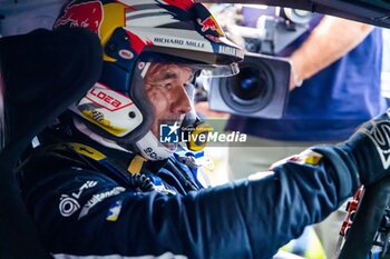 06/09/2024 - LOEB Sebastien, GODEY Laurène, Alpine A110 GT+, portrait during the Rallye Mont-Blanc Morzine 2024, 6th round of the Championnat de France des Rallyes 2024, from September 6 to 9 in Morzine, France - AUTO - RALLYE MONT-BLANC MORZINE 2024 - RALLY - MOTORI