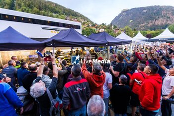 06/09/2024 - 06 LOEB Sebastien, GODEY Laurène, Alpine A110 GT+, ambiance during the Rallye Mont-Blanc Morzine 2024, 6th round of the Championnat de France des Rallyes 2024, from September 6 to 9 in Morzine, France - AUTO - RALLYE MONT-BLANC MORZINE 2024 - RALLY - MOTORI