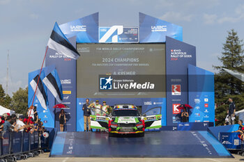 08/09/2024 - 35 KREMER Armin, KREMER Ella, Skoda Fabia RS Rally2, podium, portrait during the Acropolis Rally Greece 2024, 10th round of the 2024 WRC World Rally Car Championship, from September 1 to 4, 2024 at Lamia, Greece - AUTO - WRC - ACROPOLIS RALLY GREECE 2024 - RALLY - MOTORI