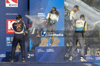 08/09/2024 - 63 MAIOR Norbert, MAIOR Francesca, Ford Fiesta Rally3, podium, portrait during the Acropolis Rally Greece 2024, 10th round of the 2024 WRC World Rally Car Championship, from September 1 to 4, 2024 at Lamia, Greece - AUTO - WRC - ACROPOLIS RALLY GREECE 2024 - RALLY - MOTORI