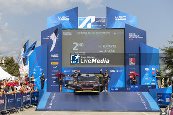 08/09/2024 - 28 VIRVES Robert, LESK Aleks, Skoda Fabia RS Rally2, podium, portrait during the Acropolis Rally Greece 2024, 10th round of the 2024 WRC World Rally Car Championship, from September 1 to 4, 2024 at Lamia, Greece - AUTO - WRC - ACROPOLIS RALLY GREECE 2024 - RALLY - MOTORI