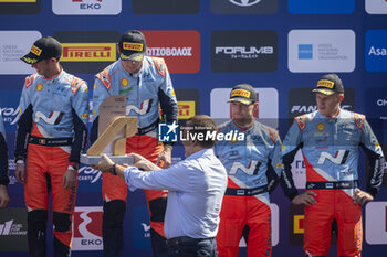 08/09/2024 - NEUVILLE Thierry, Hyundai I20 Rally1, portrait, podium, portrait during the Acropolis Rally Greece 2024, 10th round of the 2024 WRC World Rally Car Championship, from September 1 to 4, 2024 at Lamia, Greece - AUTO - WRC - ACROPOLIS RALLY GREECE 2024 - RALLY - MOTORI