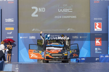 08/09/2024 - 58 JÜRGENSON Romet, OJA Siim, Ford Fiesta Rally3, podium, portrait during the Acropolis Rally Greece 2024, 10th round of the 2024 WRC World Rally Car Championship, from September 1 to 4, 2024 at Lamia, Greece - AUTO - WRC - ACROPOLIS RALLY GREECE 2024 - RALLY - MOTORI