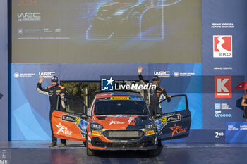 08/09/2024 - 59 GILL Taylor, BRKIC Daniel, Ford Fiesta Rally3, podium, portrait during the Acropolis Rally Greece 2024, 10th round of the 2024 WRC World Rally Car Championship, from September 1 to 4, 2024 at Lamia, Greece - AUTO - WRC - ACROPOLIS RALLY GREECE 2024 - RALLY - MOTORI