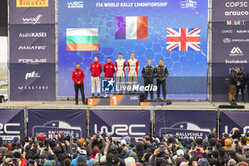 29/09/2024 - ROSSEL Yohan, Citroen C3 Rally2, portrait, GRYAZIN Nikolay, Citroen C3 Rally2, portrait, GREENSMITH Gus, Skoda Fabia RS Rally2, portrait, podium, portrait during the Rally Chile 2024, 11th round of the 2024 WRC World Rally Car Championship, from September 26 to 29, 2024 at Concepcion, Chile - AUTO - WRC - RALLY CHILE 2024 - RALLY - MOTORI