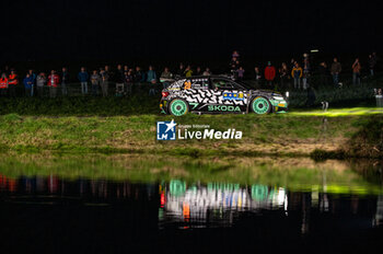 2024-10-17 - Oliver SOLBERG(Swe),Elliott EDMONDSON(Gbr) on a SKODA Fabia RS of a team TOKSPORT WRT 2 during WRC Central European Rally 17-20 October 2024 - WRC CENTRAL EUROPEAN RALLY - RALLY - MOTORS