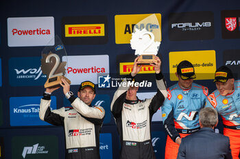 2024-10-20 - Elfyn EVANS(Gbr),Scott MARTIN (Gbr) celebrate the 2nd place at WRC Central European Rally 17-20 October 2024 - WRC CENTRAL EUROPEAN RALLY - RALLY - MOTORS