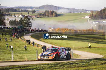 2024-10-20 - 09 MIKKELSEN Andreas, ERIKSEN Torstein, Hyundai I20 Rally1, action during the Central European Rally 2024, 12th round of the 2024 WRC World Rally Car Championship, from October 17 to 20, 2024 at Bad Griesbach, Germany - AUTO - WRC - CENTRAL EUROPEAN RALLY 2024 - RALLY - MOTORS