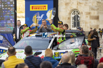 2024-10-20 - 27 KREMER Armin, KREMER Ella, Skoda Fabia RS Rally2, podium, portrait during the Central European Rally 2024, 12th round of the 2024 WRC World Rally Car Championship, from October 17 to 20, 2024 at Bad Griesbach, Germany - AUTO - WRC - CENTRAL EUROPEAN RALLY 2024 - RALLY - MOTORS