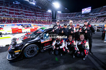 2024-11-21 - Family Photo Of Team Toyota Gazoo Racing Wrt, Toyota Gr Yaris Rally1 Hybrid,They Face Ss1 Toyota Stadium,During Fia World Rally Championship Wrc FORUM8 Rally Japan 2024 19 November, Okazaki Japan - FIA WORLD RALLY CHAMPIONSHIP  WRC FORUM8 RALLY JAPAN 2024  - RALLY - MOTORS