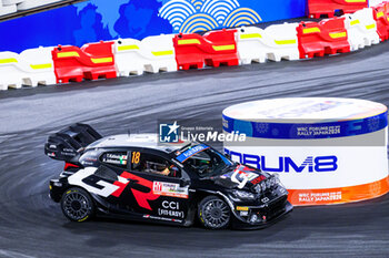 2024-11-21 - Driver Takamoto Katsuta And Co-DriverAaron Johnston Of Team Toyota Gazoo Racing Wrt, Toyota Gr Yaris Rally1 Hybrid,They Face Ss1 Toyota Stadium,During Fia World Rally Championship Wrc FORUM8 Rally Japan 2024 19 November, Okazaki Japan - FIA WORLD RALLY CHAMPIONSHIP  WRC FORUM8 RALLY JAPAN 2024  - RALLY - MOTORS