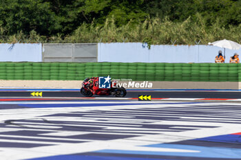 2024-06-16 - Nicolo Bulega (ITA) Ducati Panigale V4R, Aruba.It Racing - Ducati during FIM Superbike World Championship Pirelli 
Emilia-Romagna Round at Misano World Circuit, Misano Adriatico, Italy on June 16, 2024 - ROUND 04 EMILIA-ROMAGNA ROUND - SUPERPOLERACE AND RACE 2 - SUPERBIKE - MOTORS