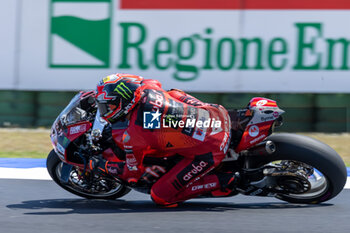 2024-06-16 - Nicolo Bulega (ITA) Ducati Panigale V4R, Aruba.It Racing - Ducati during FIM Superbike World Championship Pirelli 
Emilia-Romagna Round at Misano World Circuit, Misano Adriatico, Italy on June 16, 2024 - ROUND 04 EMILIA-ROMAGNA ROUND - SUPERPOLERACE AND RACE 2 - SUPERBIKE - MOTORS