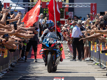 2024-06-16 - Toprak Razgatlioglu (TUR) BMW M 1000 RR, Rokit BMW Motorrad WorldSBK Team during FIM Superbike World Championship Pirelli Emilia-Romagna Round at Misano World Circuit, Misano Adriatico, Italy on June 16, 2024 - ROUND 04 EMILIA-ROMAGNA ROUND - SUPERPOLERACE AND RACE 2 - SUPERBIKE - MOTORS